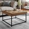 Flash Furniture Ashton 30 Square LeatherSoft Tufted Ottoman with Metal Frame, Light Brown LeatherSoft/Black Frame WX-TY-101-LTBRN-LT-BLK-GG - alternate 1